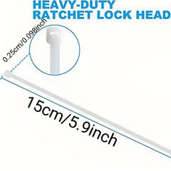 100pcs Transparent Self-Locking Cable Zip Ties for Indoor/Outdoor Use