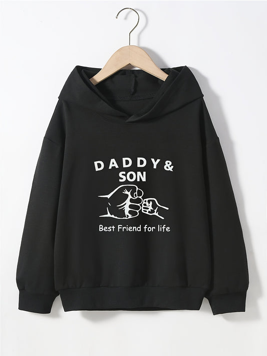 Boy's Hoodie DADDY & SON FOR LIFE Print Top Hooded Pullover