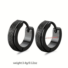 Vintage 18k Plated Stainless Steel Hoop Earrings for Women