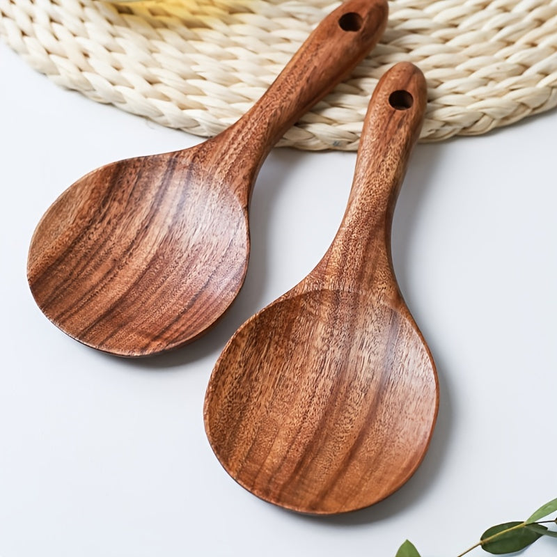 Teak Wooden Spoon Set for Porridge Rice Soup Seasoning Durable Kitchen Utensils