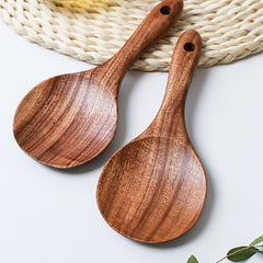 Teak Wooden Spoon Set for Porridge Rice Soup Seasoning Durable Kitchen Utensils