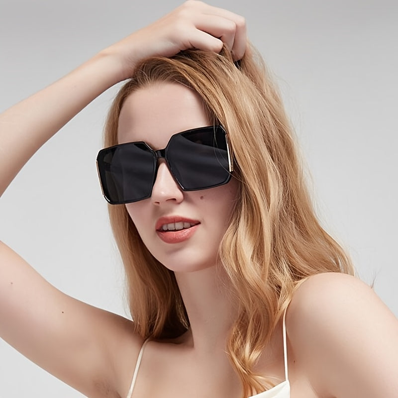 Vintage Square Sunglasses Women Flat Top Shade Eyeglasses
