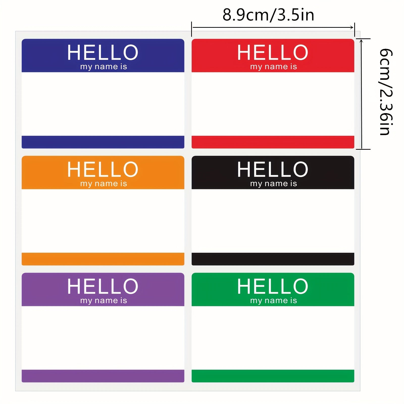 Hello My Name Is Labels 120 Pack 89x60mm