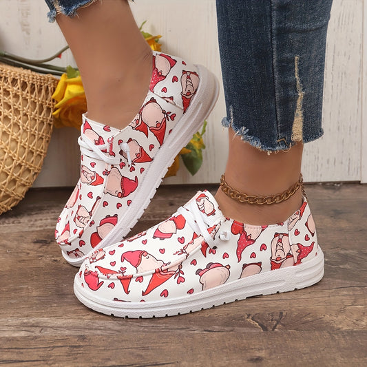 Dwarf & Heart Pattern Skate Shoes for Women