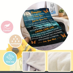 Butterfly Printed Gift Blanket From Mom To Daughter