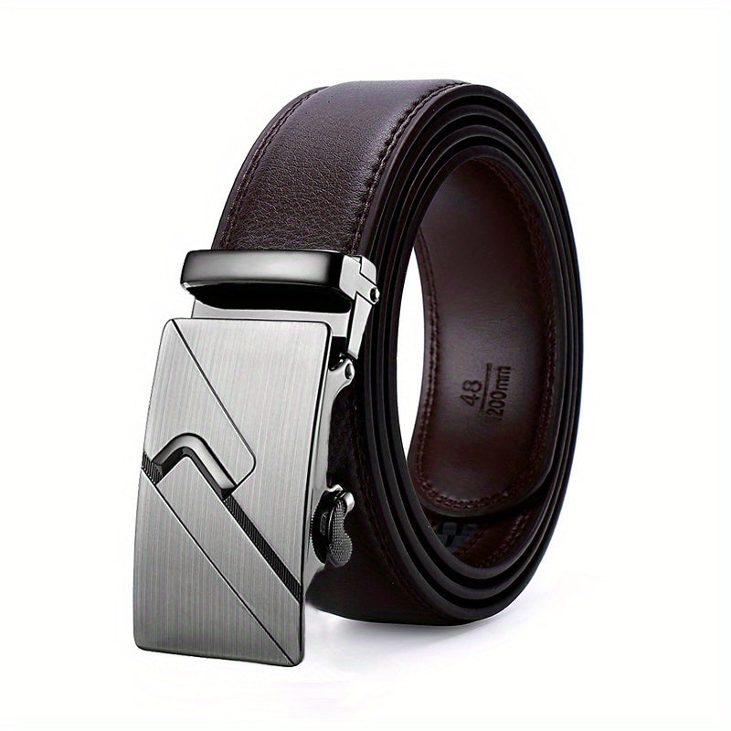 Men's Leather Belt With Automatic Buckle