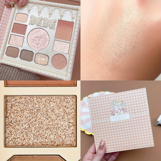 Vintage Shimmer Eyeshadow Palette 10 Colors Long Lasting Sweatproof Gentle Style