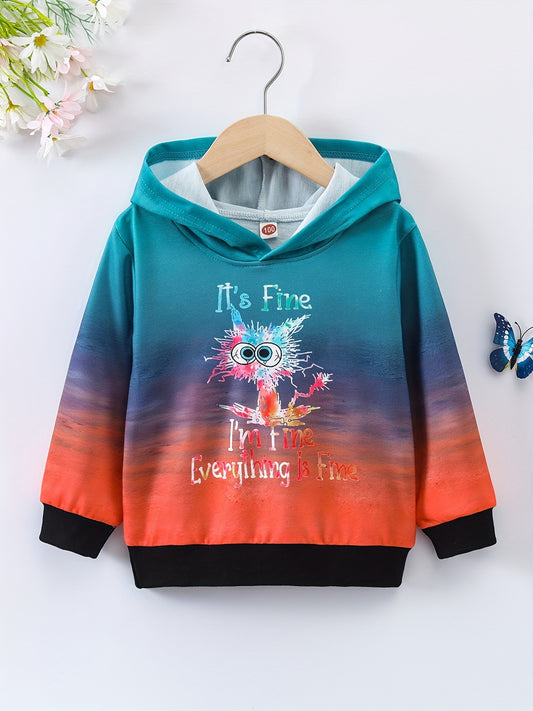 Tie dye Cat Graphic Girls' Hoodie Sweatshirt