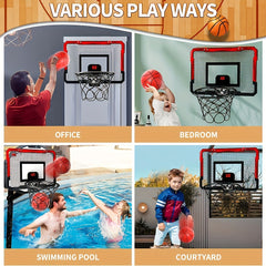 Kids Indoor Basketball Hoop Mini Hoop w/ Electronic Scoreboard & 2 Balls