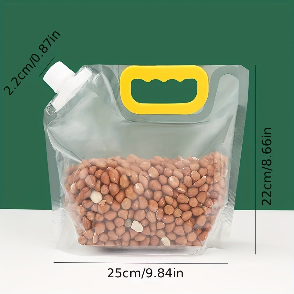 5pcs Food Storage Bag With Spout Sealed Moisture Proof Hand held Nozzle Storage