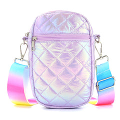 Girls Casual Reflective Crossbody Bag Large Capacity Phone Bag Coin Purse