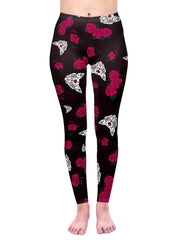 Floral & Cat Print High Waist Leggings