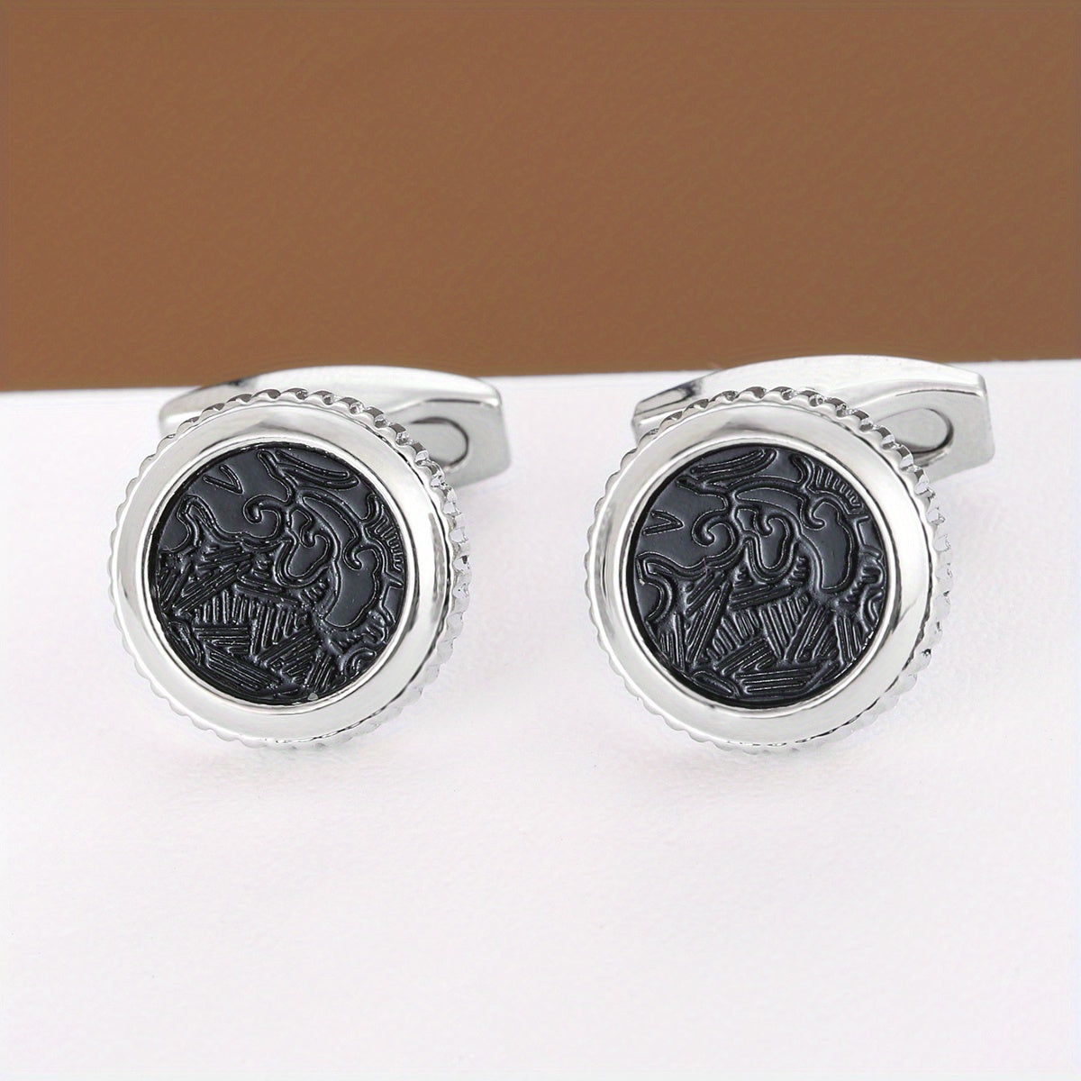 Round Cufflinks Business Classic Retro Cufflinks Suit Decoration