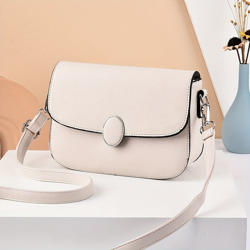 Minimalist Square Flap Shoulder Bag Solid Crossbody Bag