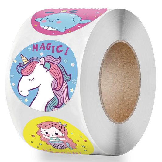 500pcs 1 Inch Unicorn Stickers Water Bottles Laptop DIY Decor Skateboard Phone