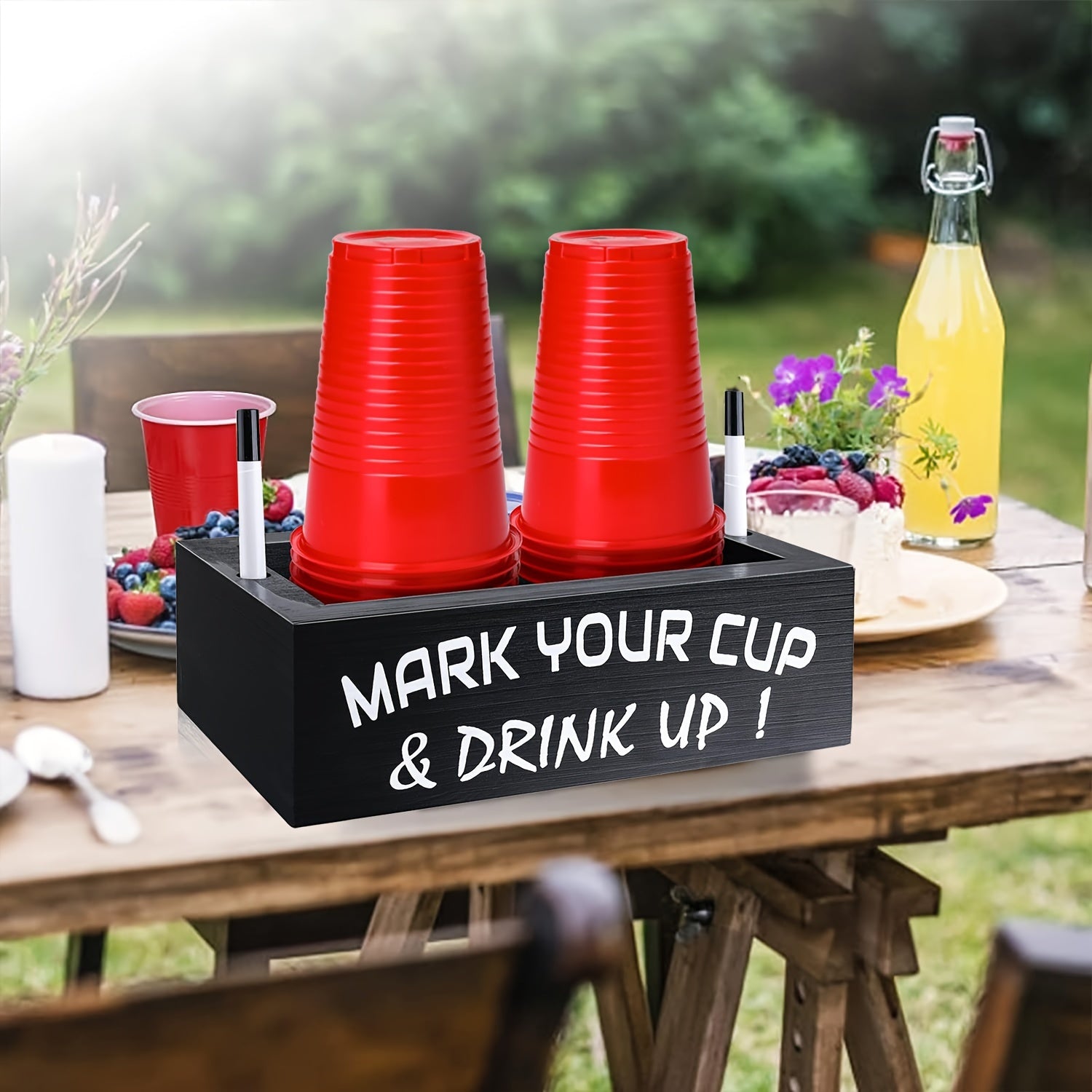 Wooden Cup Dispenser Holder Leak-Proof Kitchen Bathroom Organizer
