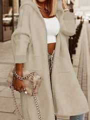 Women's Plus Letter & Heart Print Hooded Cardigan
