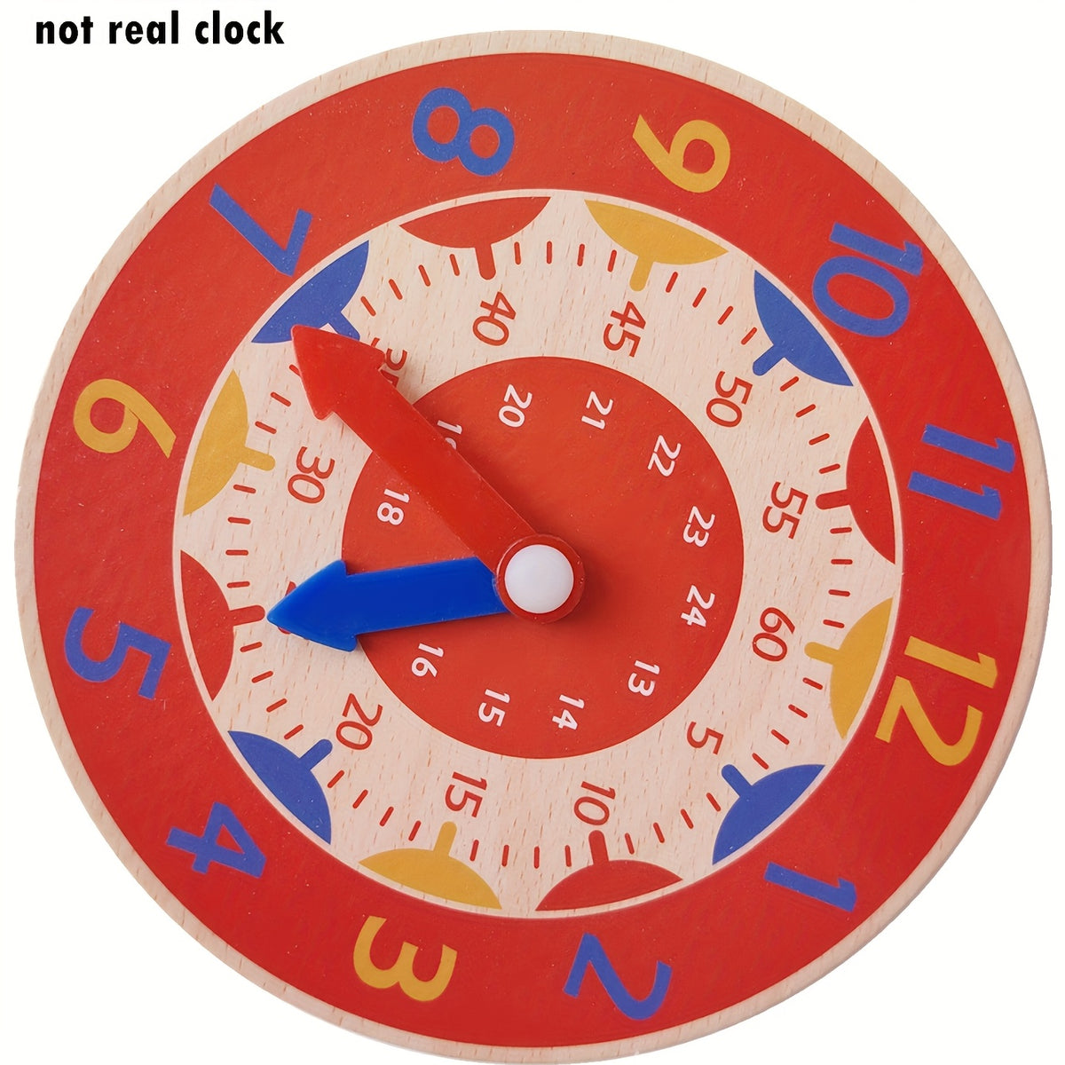 AHEAYUAN Wooden Educational Clock Toy for Kids - Colorful Learning Time Tool