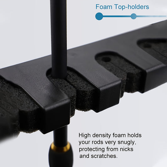 6 Hole Wall Mounted Fishing Rod Rack - Organize & Display Your Poles