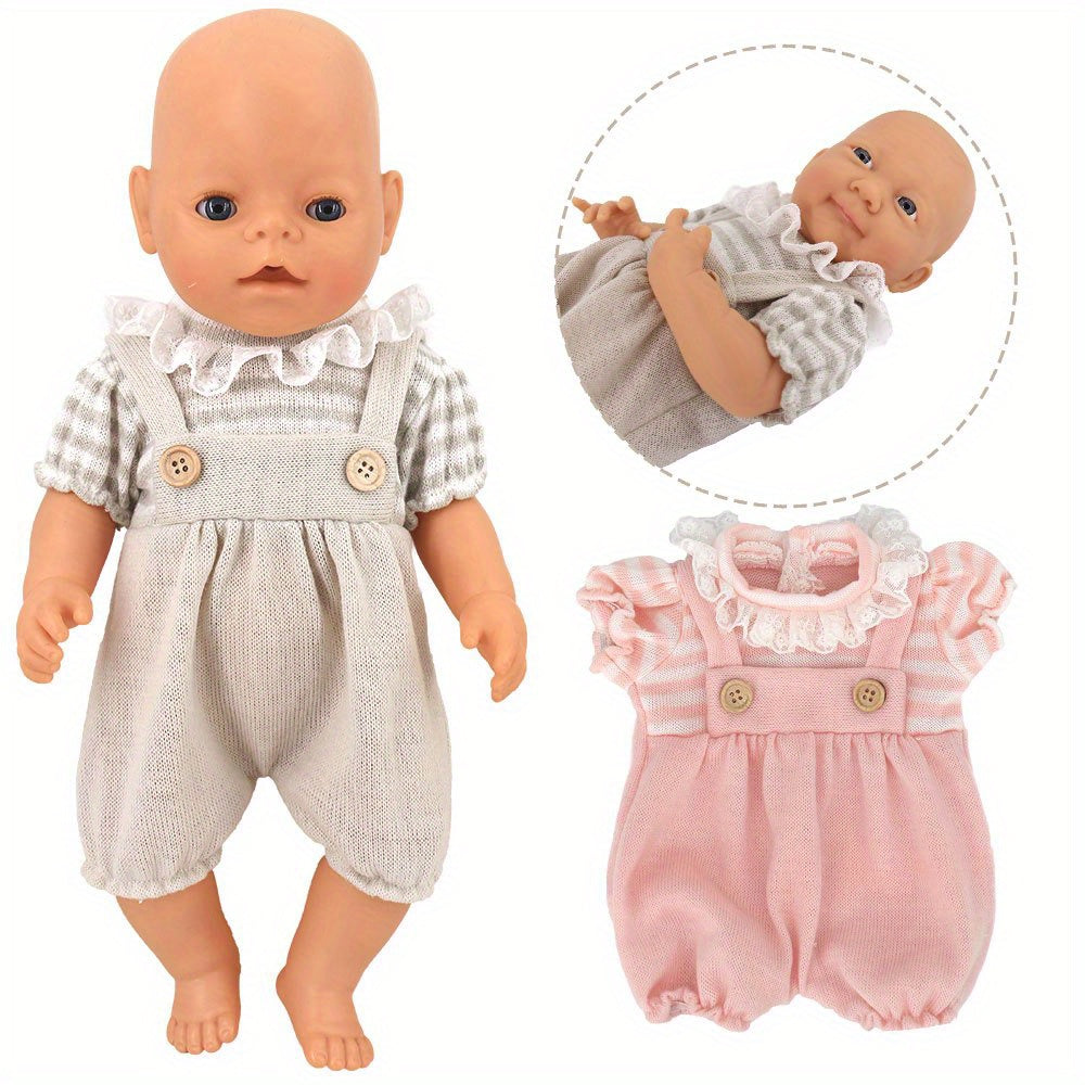 Adorable Gray & Pink Jumpsuit for Reborn Dolls