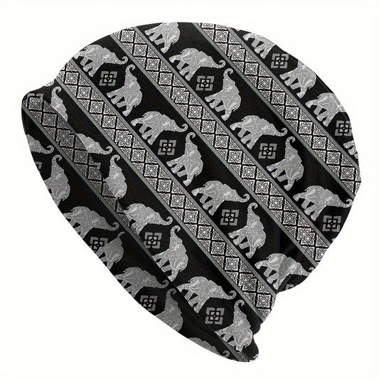 Elephant Pattern Beanie Hats Cap For Men Women Skull Beanies Ski Cap