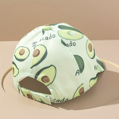 Avocado Print Baseball Cap Solid Cartoon Dad Hat Adjustable Lightweight Sun Hats