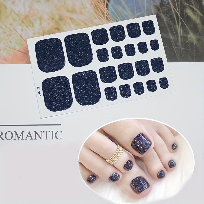 Self Adhesive Toe Nail Stickers Decals Full Wraps for Women Girls