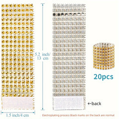 20pcs Rhinestone Napkin Rings Plastic Holder for Weddings Parties