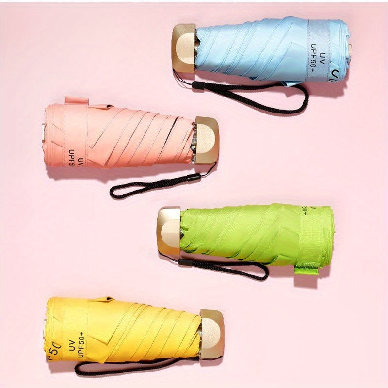 Mini Portable 5 Fold Sunshade Umbrella UV Protection Ultra Light Umbrella