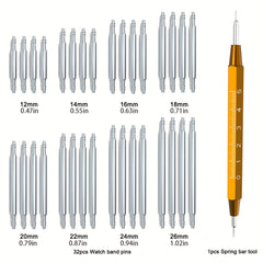 33pcs Watch Strap Replacement Tool Kit with Spring Bar Tool and 32pcs Pins