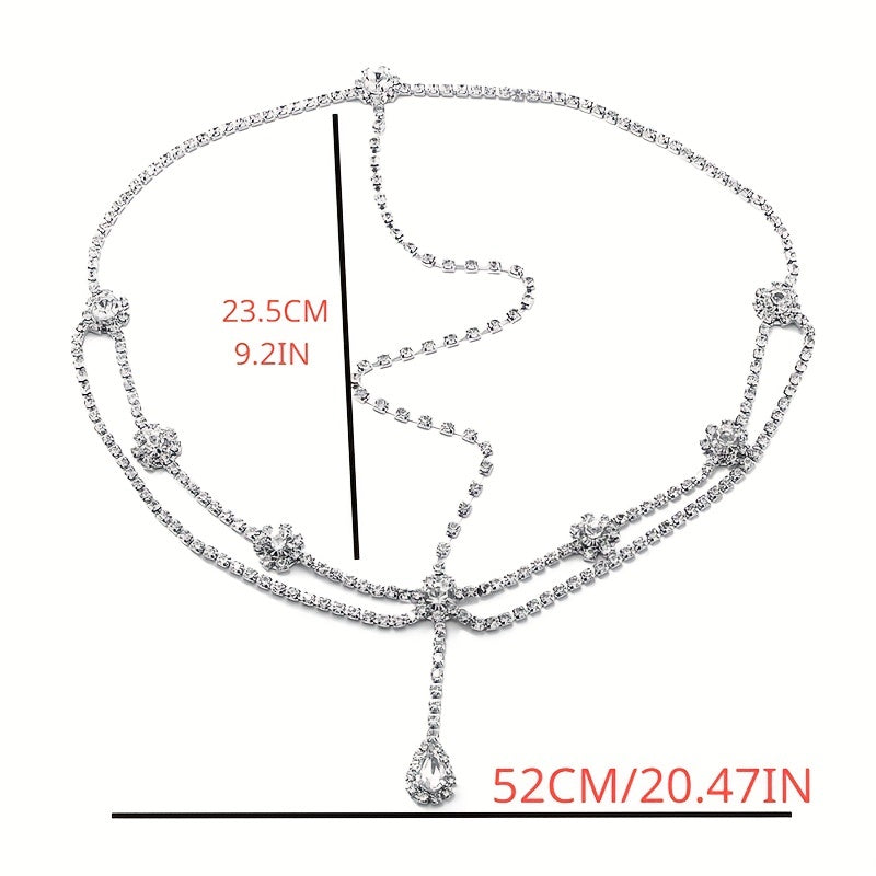 Crystal Drop Headpiece Wedding Hair Chain