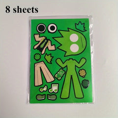 8 Sets Rhythm Box DIY Stickers Sprunki Game Replacement Stickers