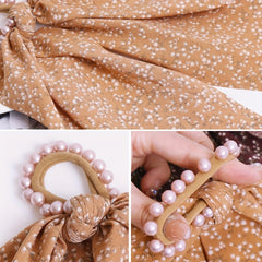 6pcs Long Streamer Hairband Flower Crackle Pastoral Hair Rope for Women