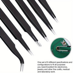 Precision Curved Stainless Steel Tweezers for Electronics and Jewelry