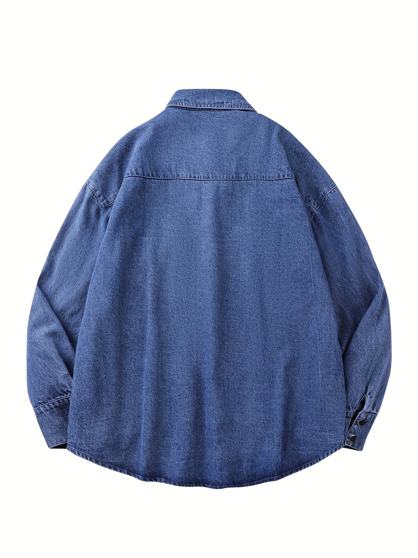 Contrast Stitch Denim Jacket Men's Casual Street Style Turn Down Collar