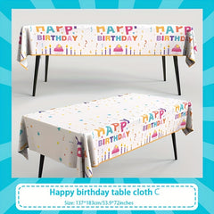Birthday Tablecloth Waterproof Disposable Cartoon Tablecloth