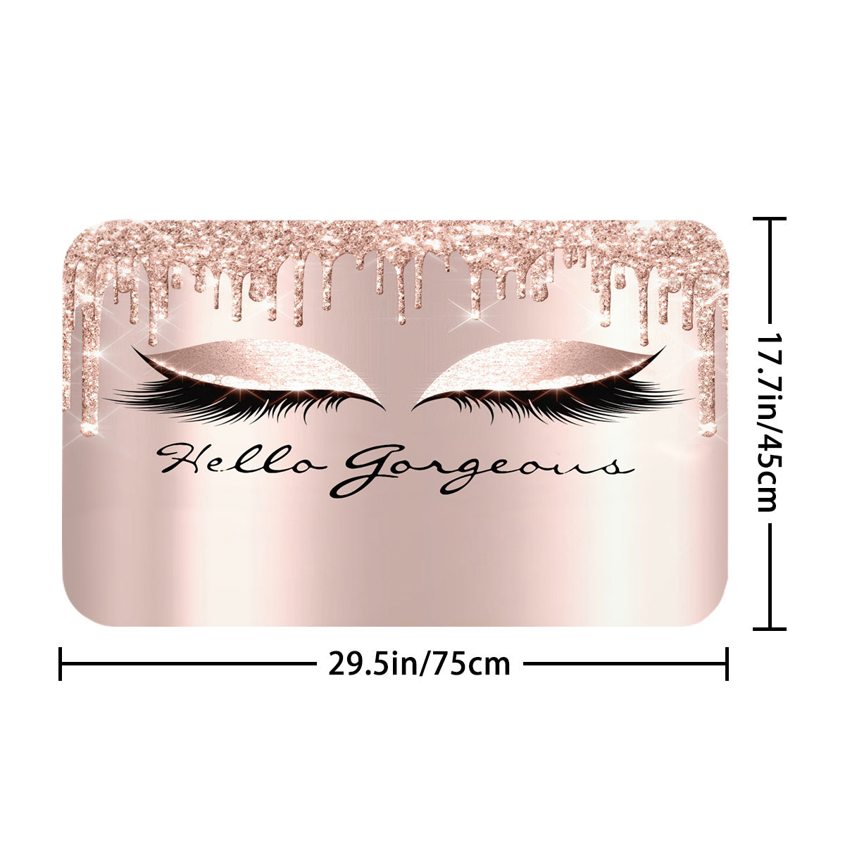 Glitter Eyelash Bathmat & Shower Curtain Set with 12 Hooks