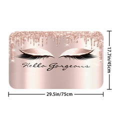 Glitter Eyelash Bathmat & Shower Curtain Set with 12 Hooks