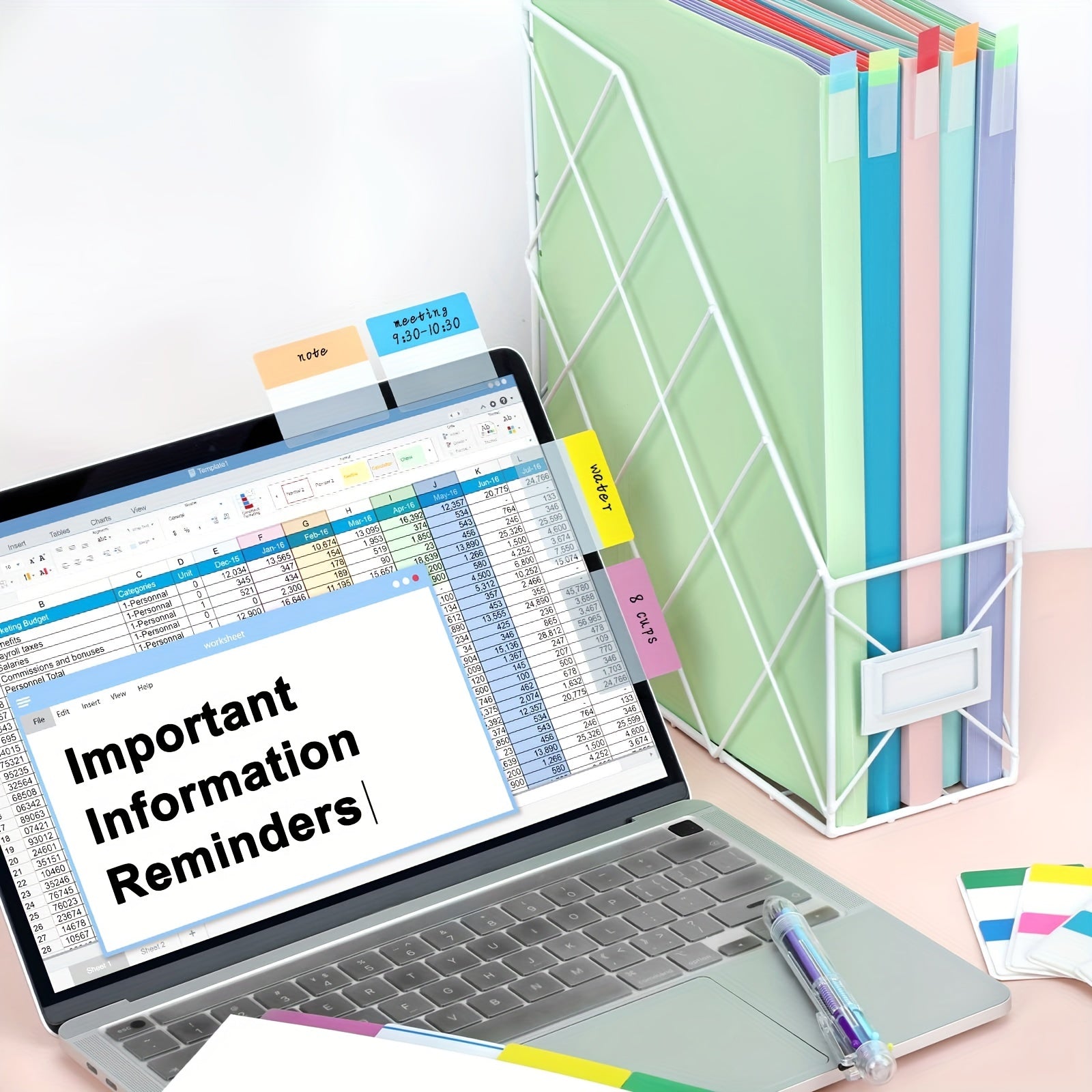 500 Pcs Transparent Sticky Note Tabs, 7 Colors, Writable Book Tabs