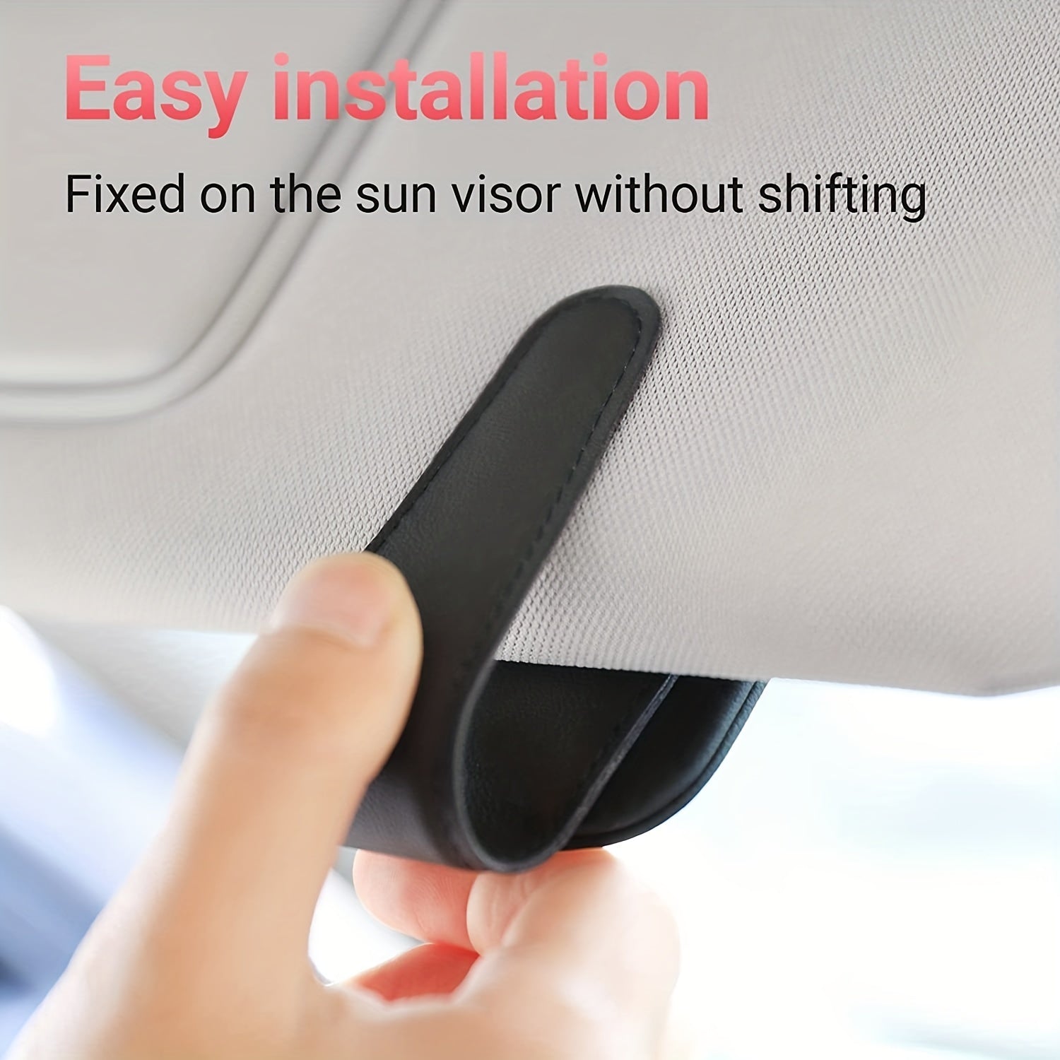 Magnetic Leather Sunglasses Holder for Car Interior