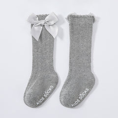 Baby Girls Knee High Socks Bow Ruffled Stockings Newborn Infant Toddlers