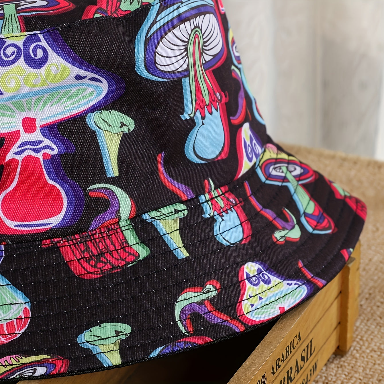 Mushroom Print Fisherman Hat Sunshade for Men and Women