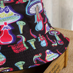 Mushroom Print Fisherman Hat Sunshade for Men and Women