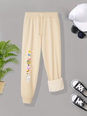 Women's Astronaut & Planet Print Fleece Joggers