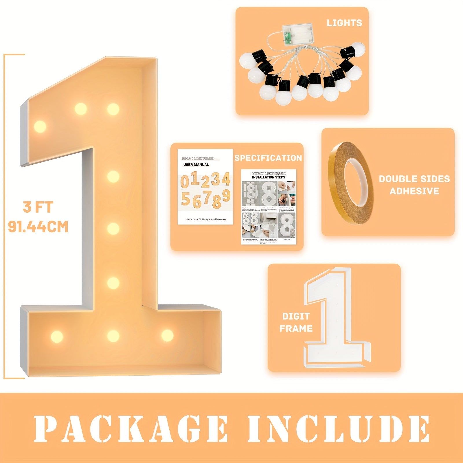 Light Up Numbers Marquee for Anniversary Party Decor