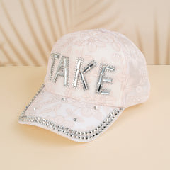 Rhinestone Letter Baseball Cap for Women Girls