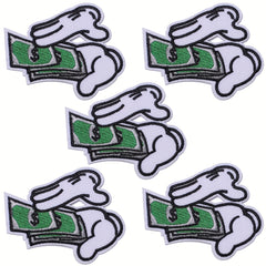 5pcs Money Patches Iron On Sew On Embroidered Applique Repair Patch DIY Crafts