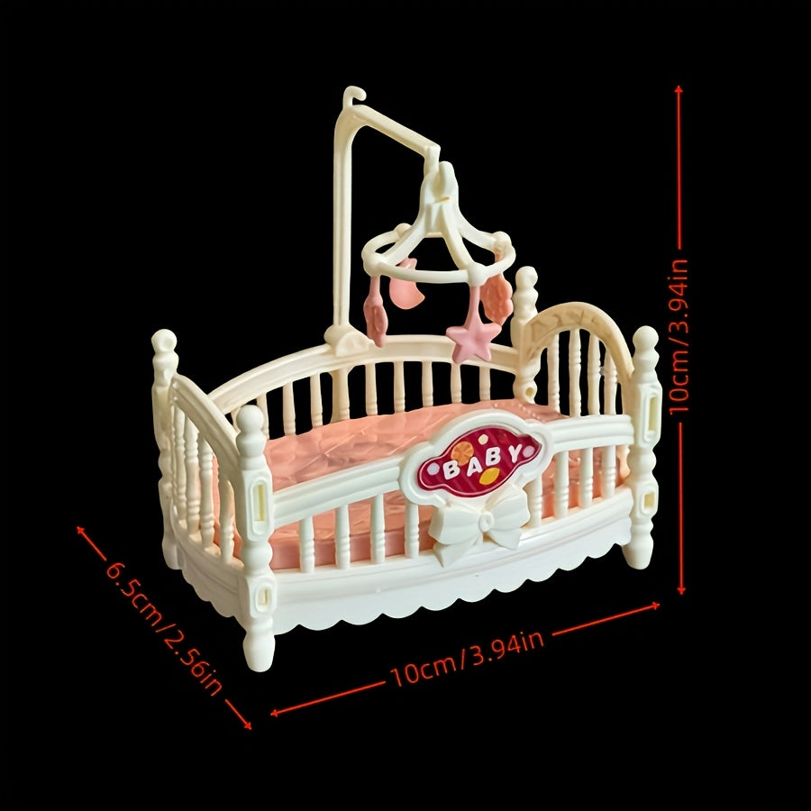 Dollhouse Mini Bedroom Set Classic Love Theme Playset Pink Chandelier Sign