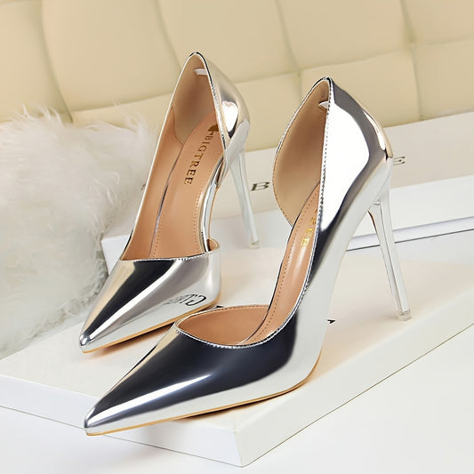 Women's Cutout Stiletto Heeled Sandals Anti-slip Metal Heels