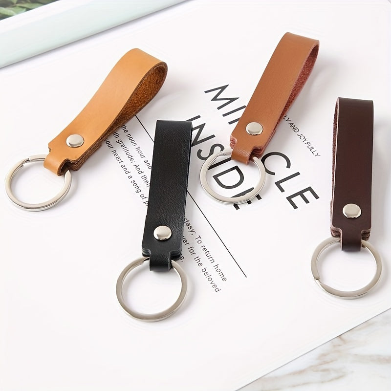 Leather Car Keychain Motorcycle Retro Key Fob Chain Pendant Women